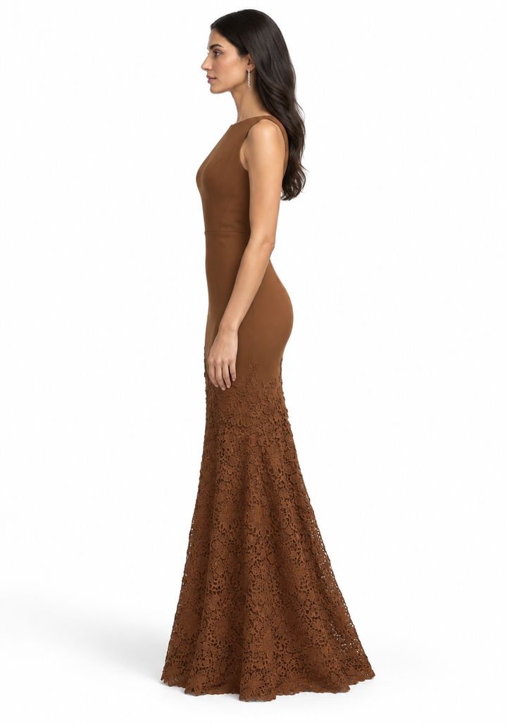 Lace Hem Mermaid Maxi Dress - Aurelia