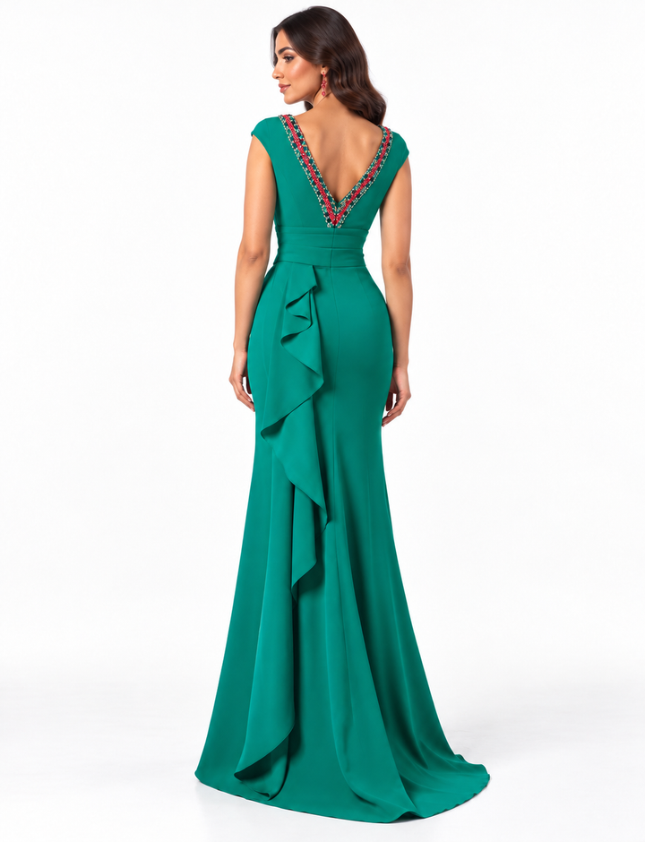 Embellished Boat Neck Draped - Allure