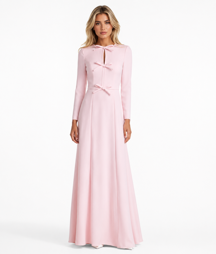 Bow-Detail A-Line Gown - Roselle