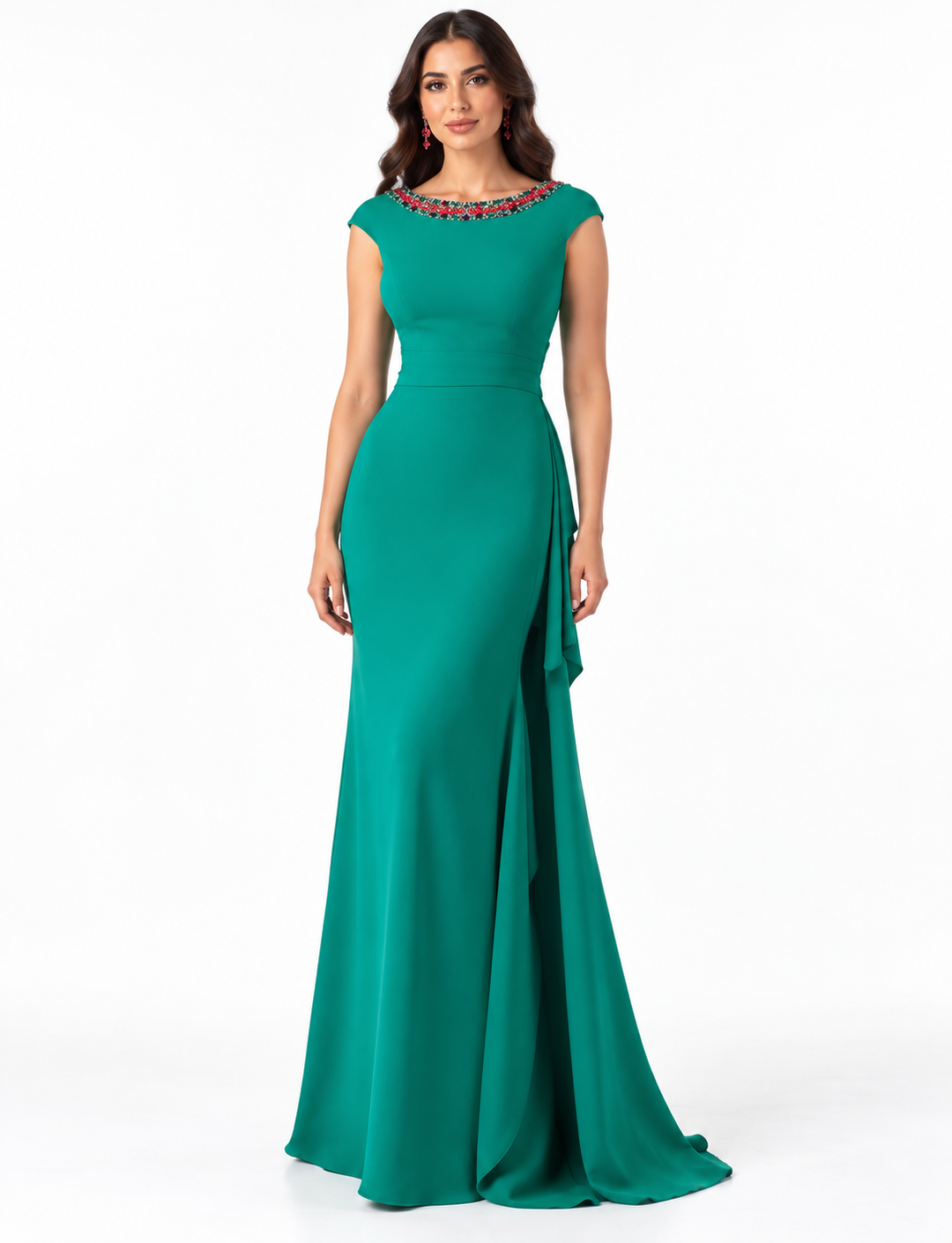 Embellished Boat Neck Draped - Allure