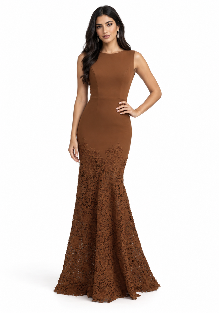 Lace Hem Mermaid Maxi Dress - Aurelia