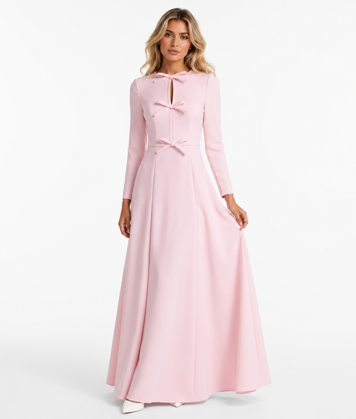 Bow-Detail A-Line Gown - Roselle