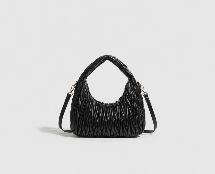Quilted Hobo Shoulder Bag - Sand