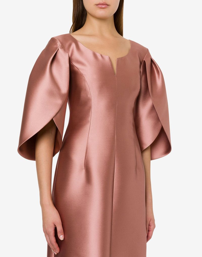 cape-sleeve satin column gown – ROSALINE
