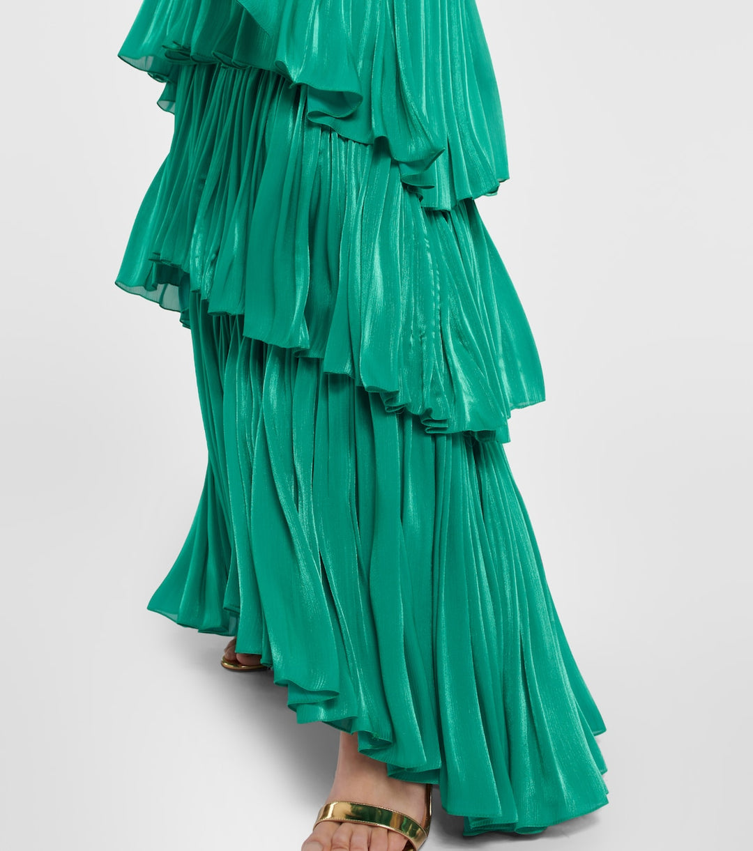 pleated tiered gown with bow-tie neckline – ROLIEN