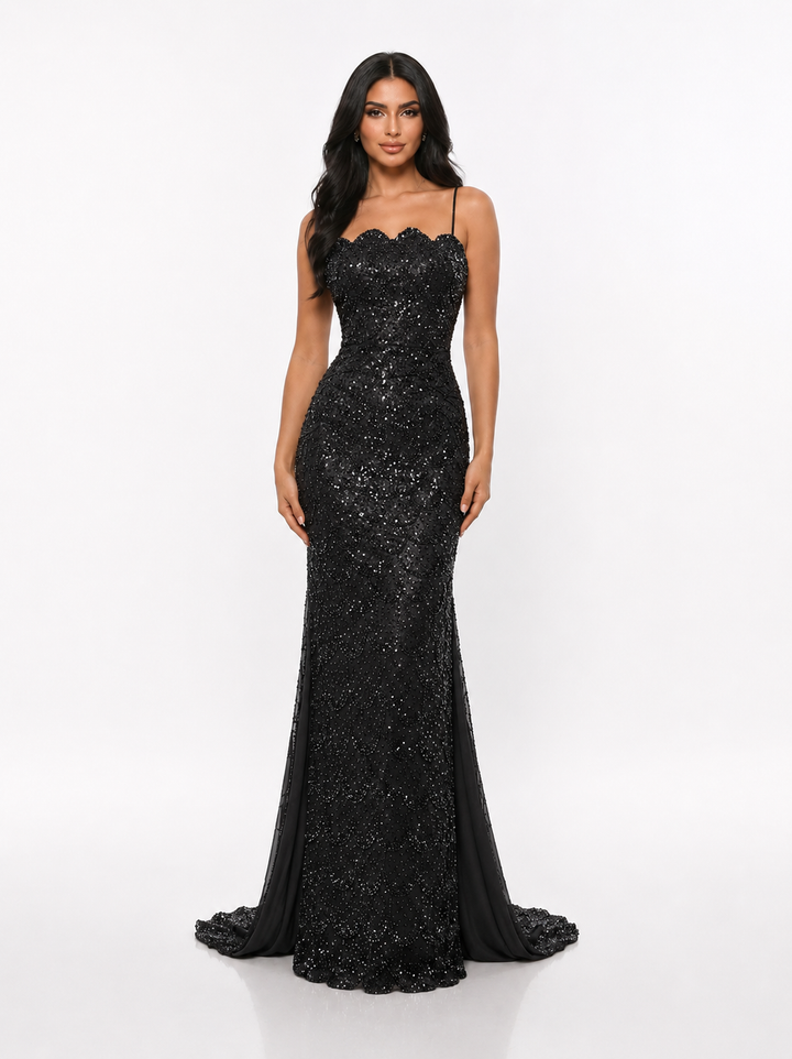 Crystal Beaded Mermaid Maxi Dress – SILVARA