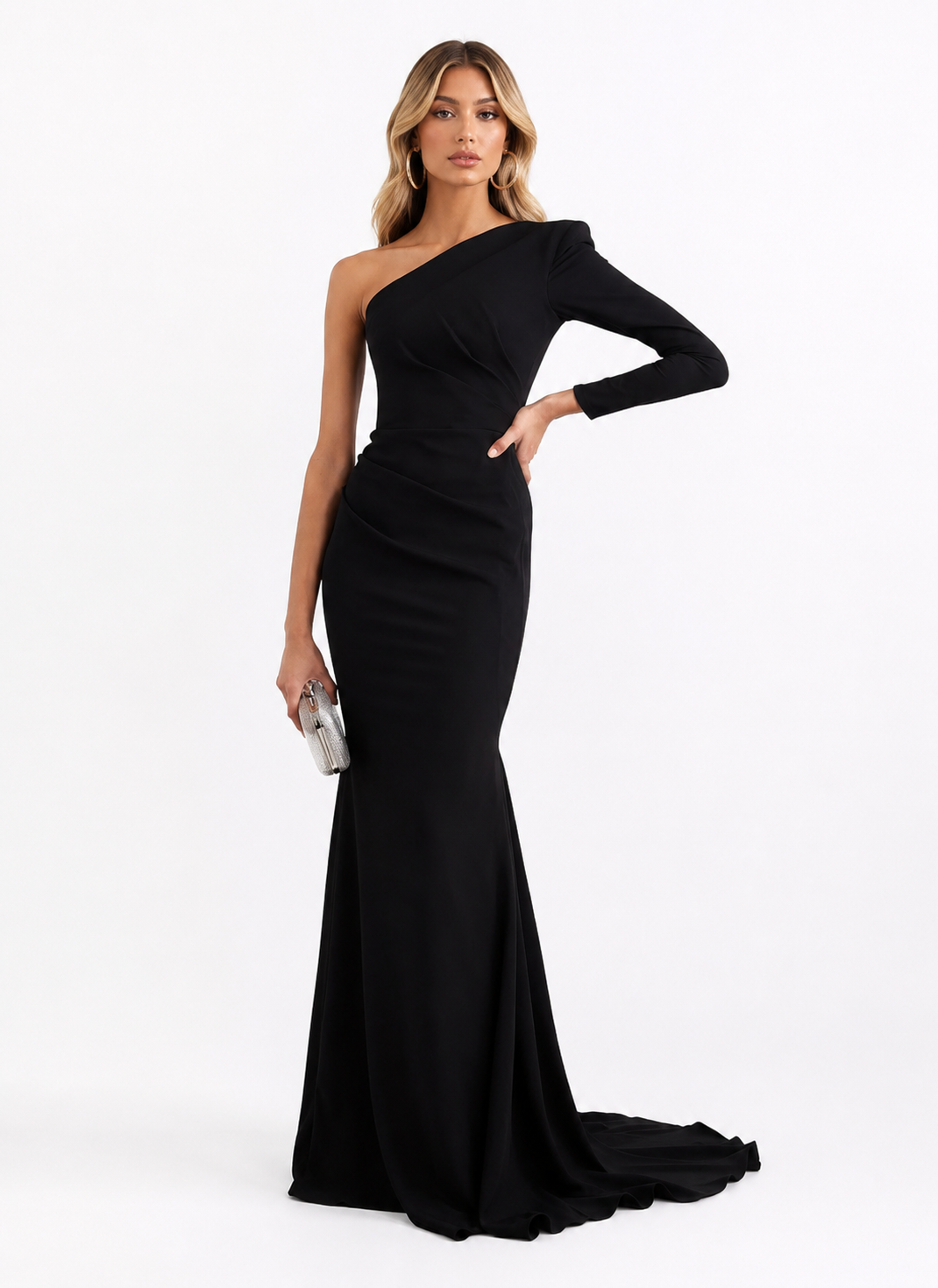 One-Shoulder Mermaid Gown – Noir