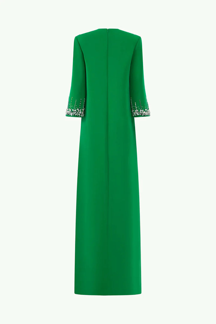 embellished high-neck gown with three-quarter sleeves – SAFIYA