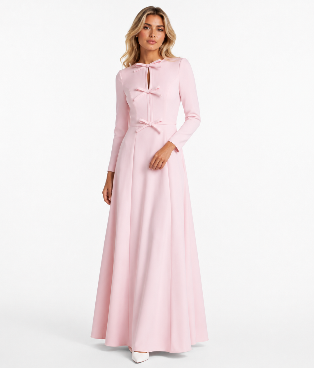 Bow-Detail A-Line Gown - Roselle