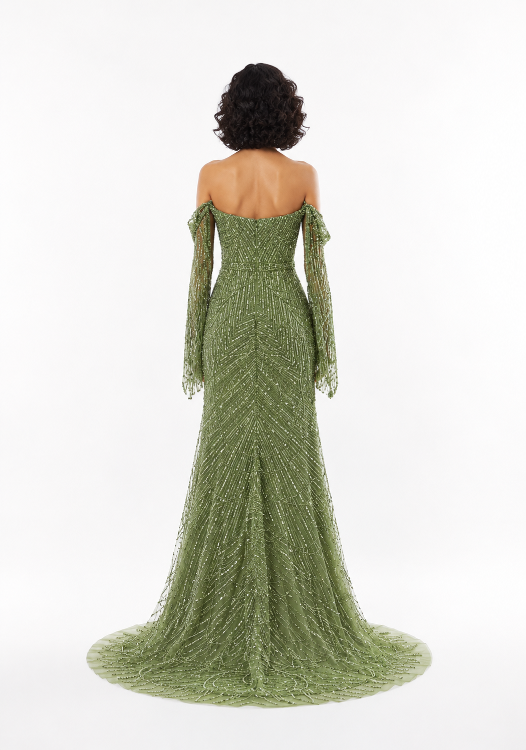 Crystal Draped Strapless Gown – VERDENA