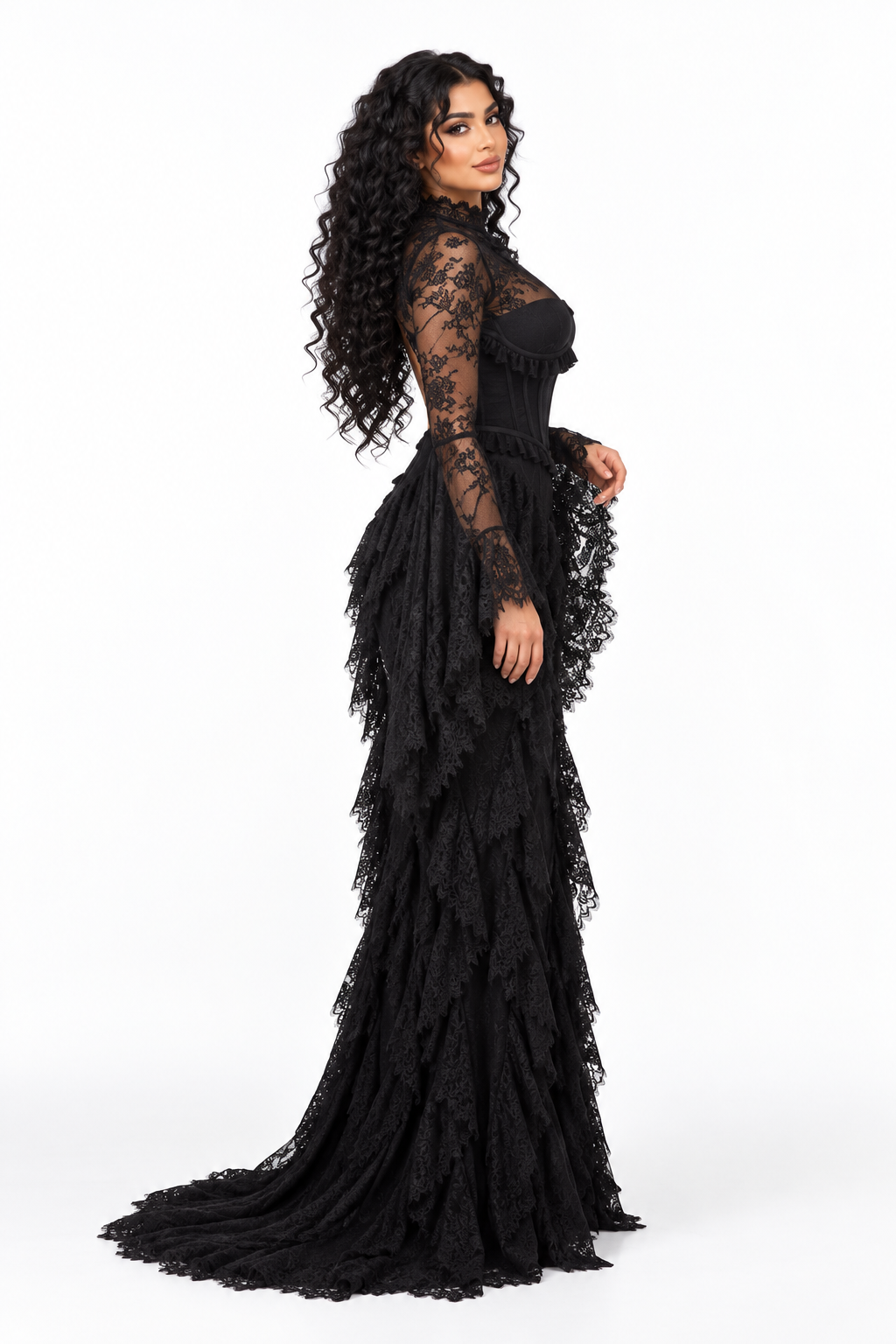 Lace Corset Cape Evening - Ravenelle