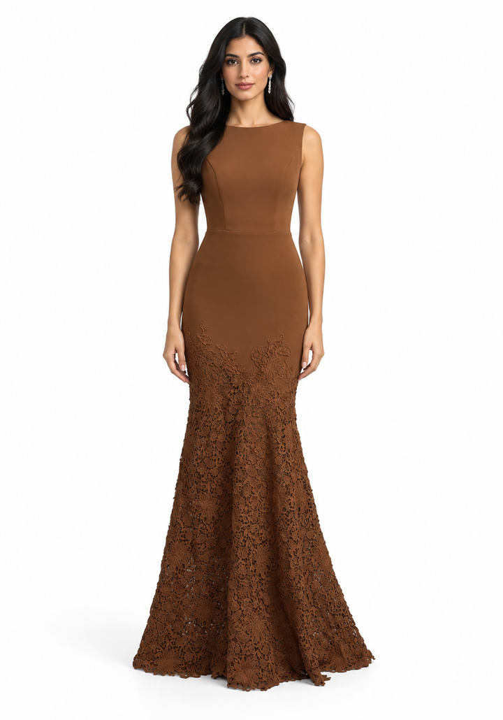 Lace Hem Mermaid Maxi Dress - Aurelia