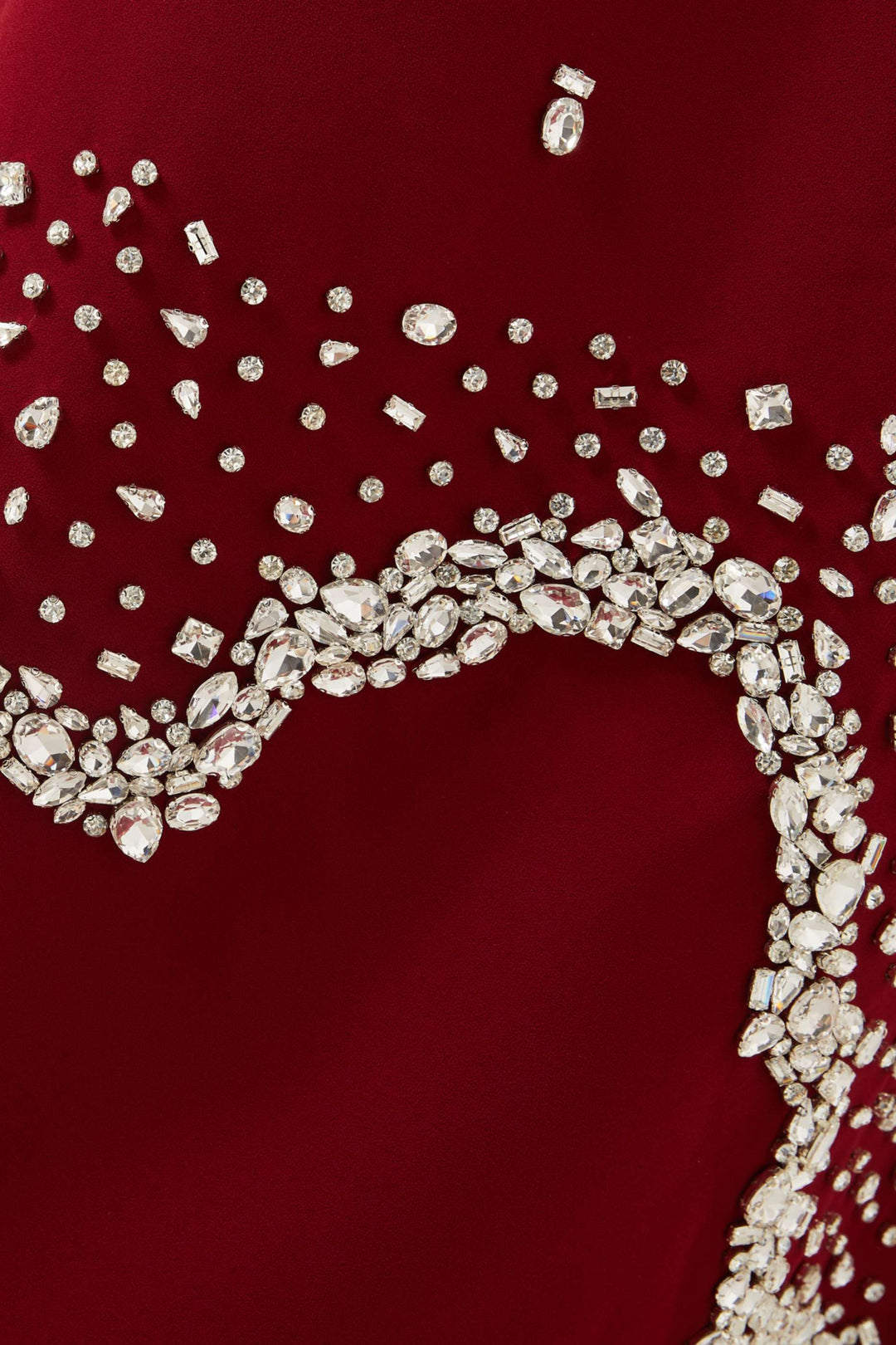 Embellished long-sleeve gown with crystal accents – RUBYE