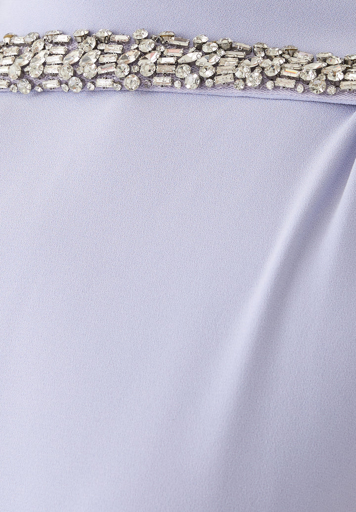 embellished cape-sleeve column gown – LAVINIA