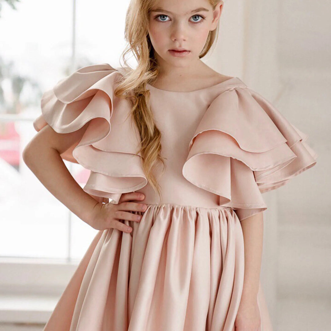 Ruffled Cape Ball Gown with Full Skirt – ELISÉE