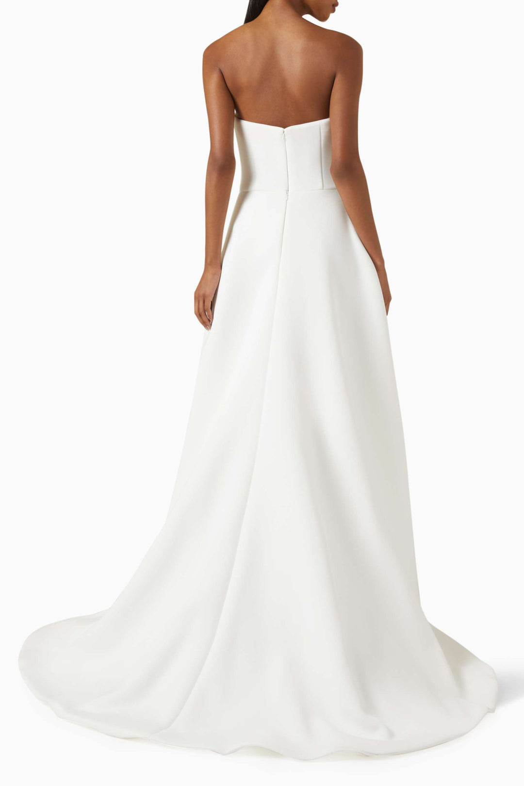 strapless draped overskirt jumpsuit – IVORYM