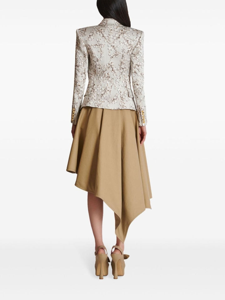 Geplooide top met uitlopende mouwen en maxi-rok set met tailleband – Rosiny 