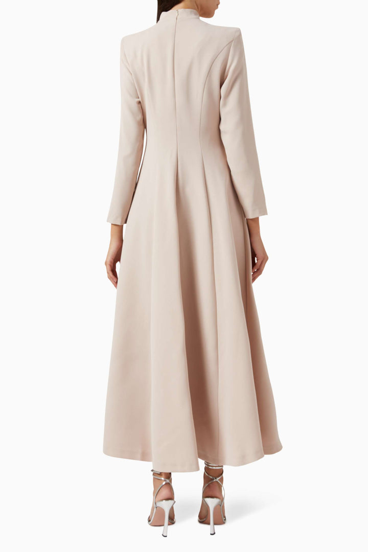 embellished high-neck A-line gown – CELESTE