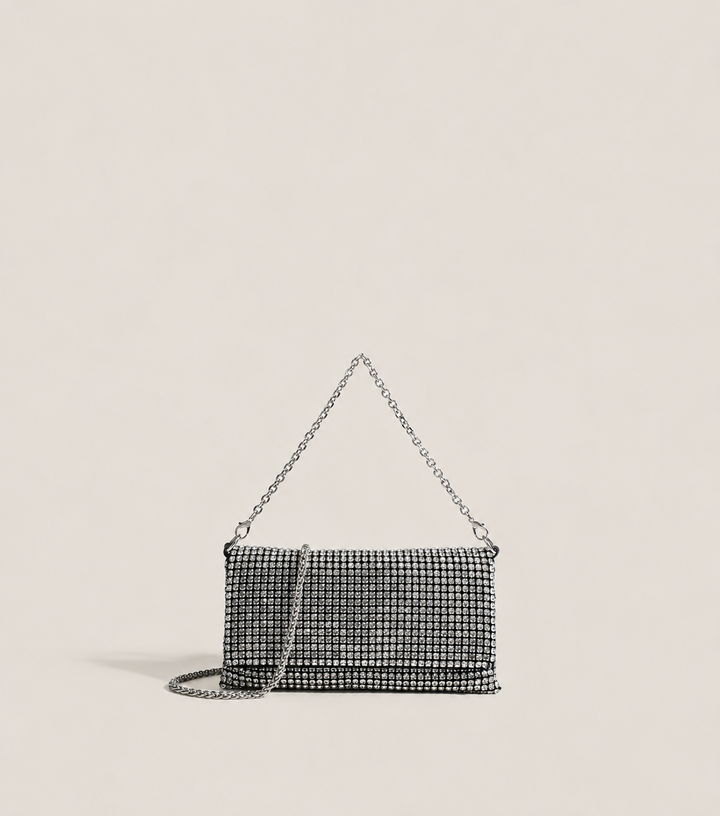 Crystal Mesh Chain Shoulder Bag - Glam