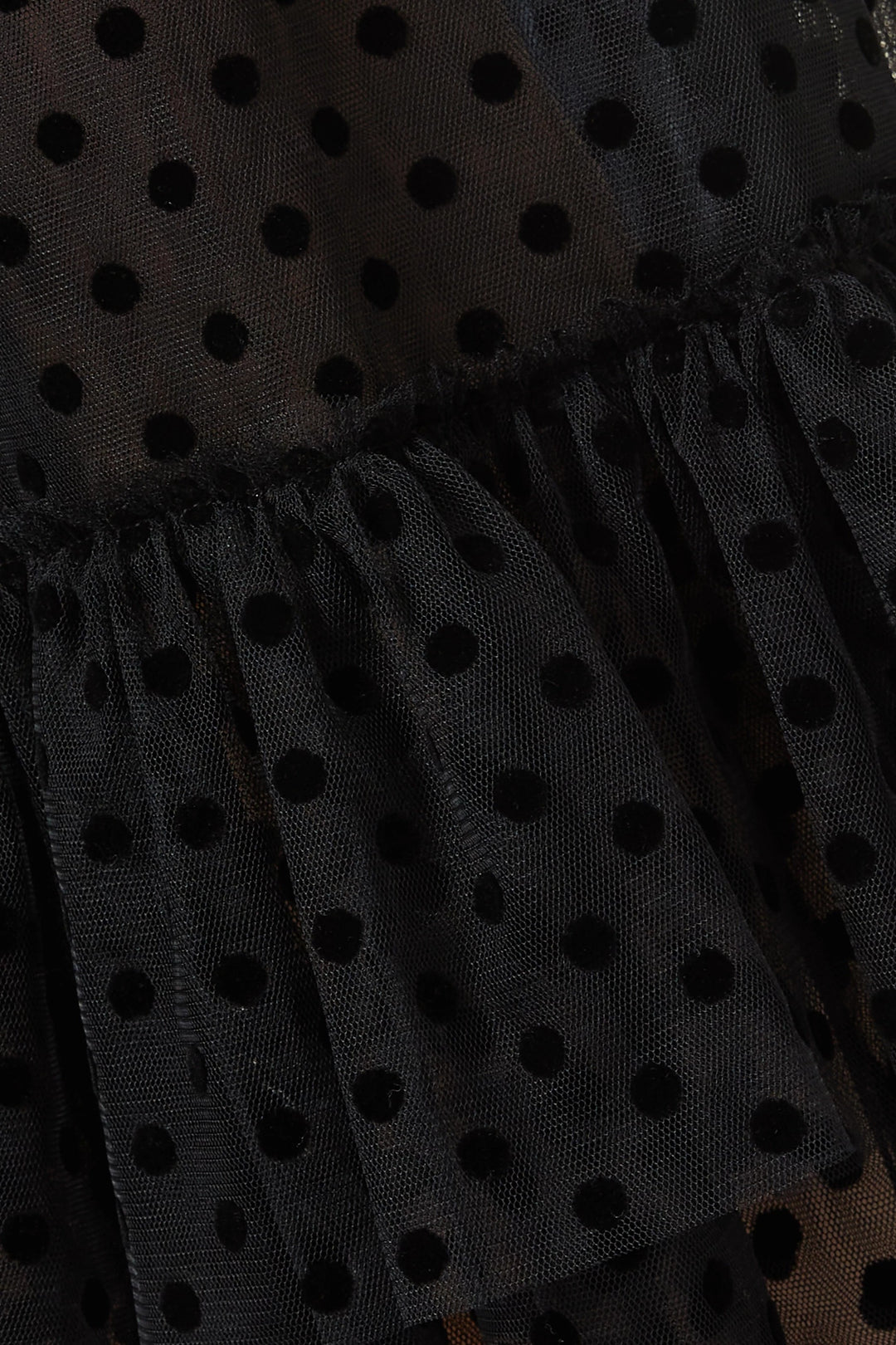 sheer polka-dot midi dress with ruffled hem – VIVIENNE