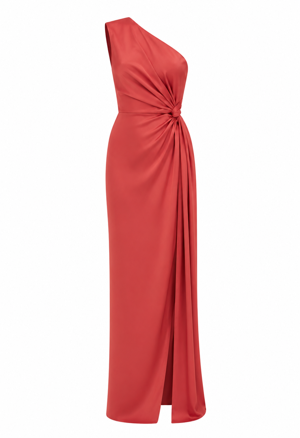 One-Shoulder Draped Maxi Dress – Rose