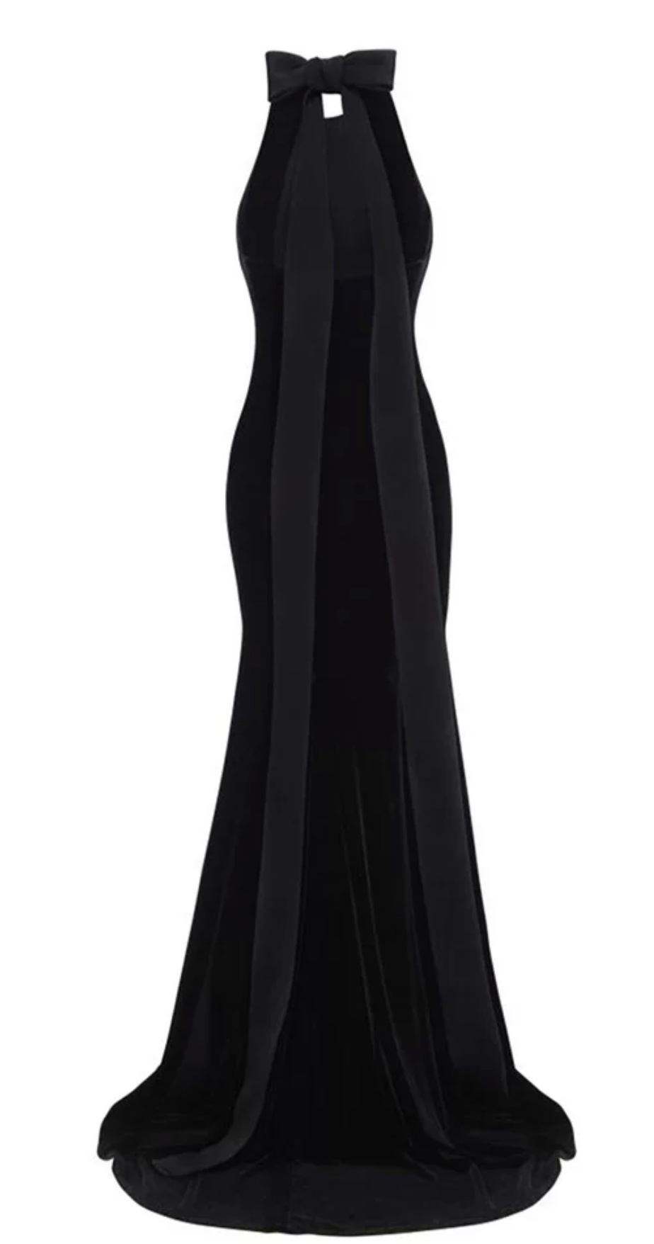 Burgundy Velvet Halter Gown – Merlot