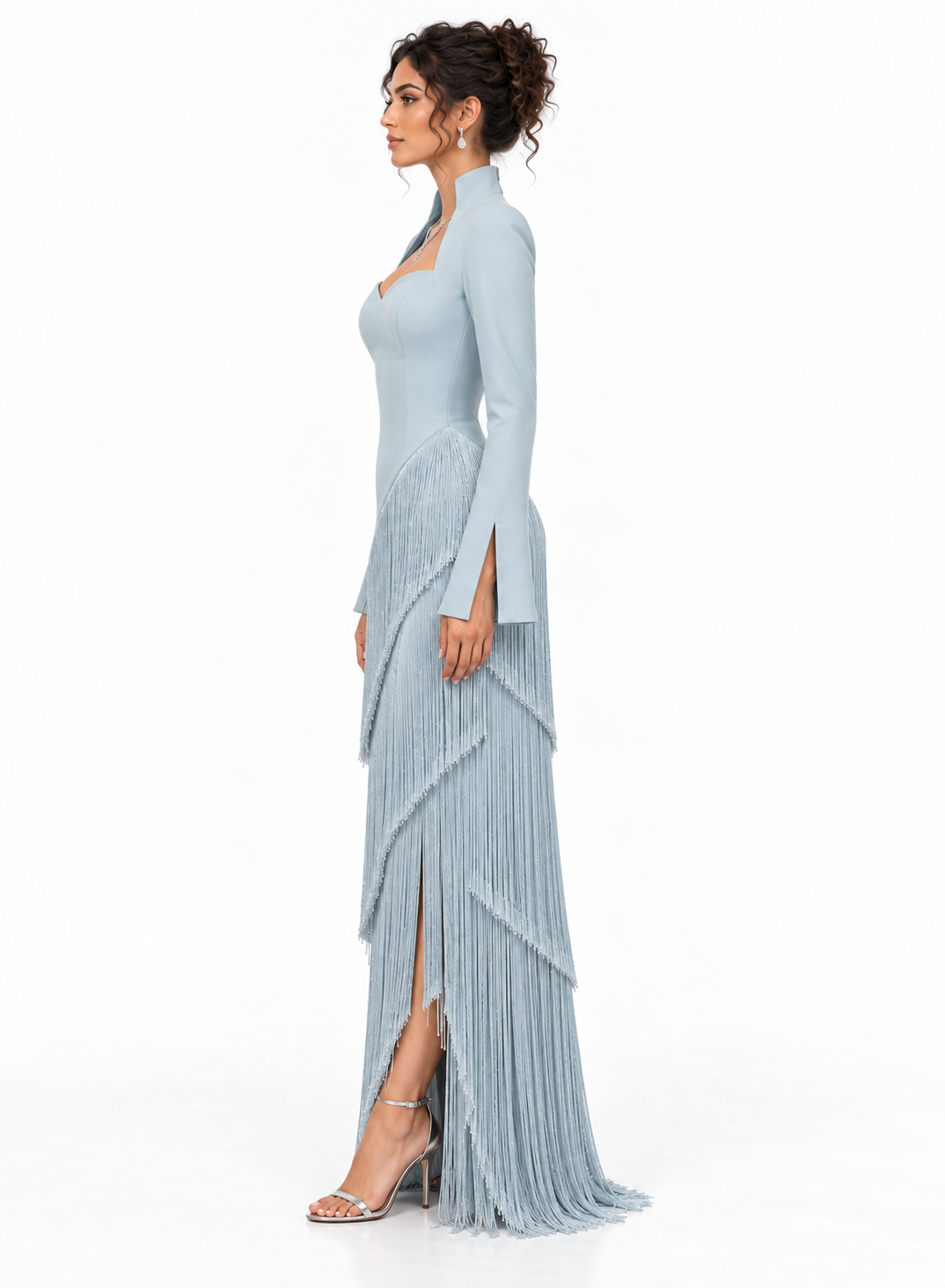 Fringe Layered Sweetheart Evening - Cascade