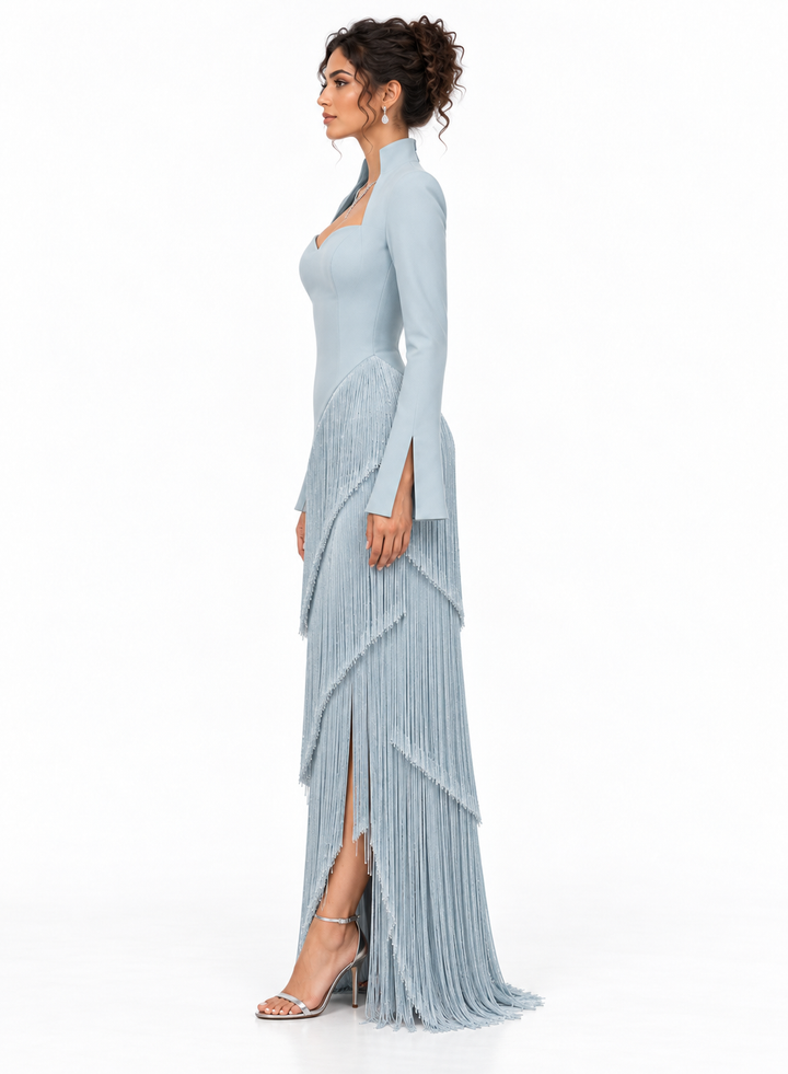 Fringe Layered Sweetheart Evening - Cascade
