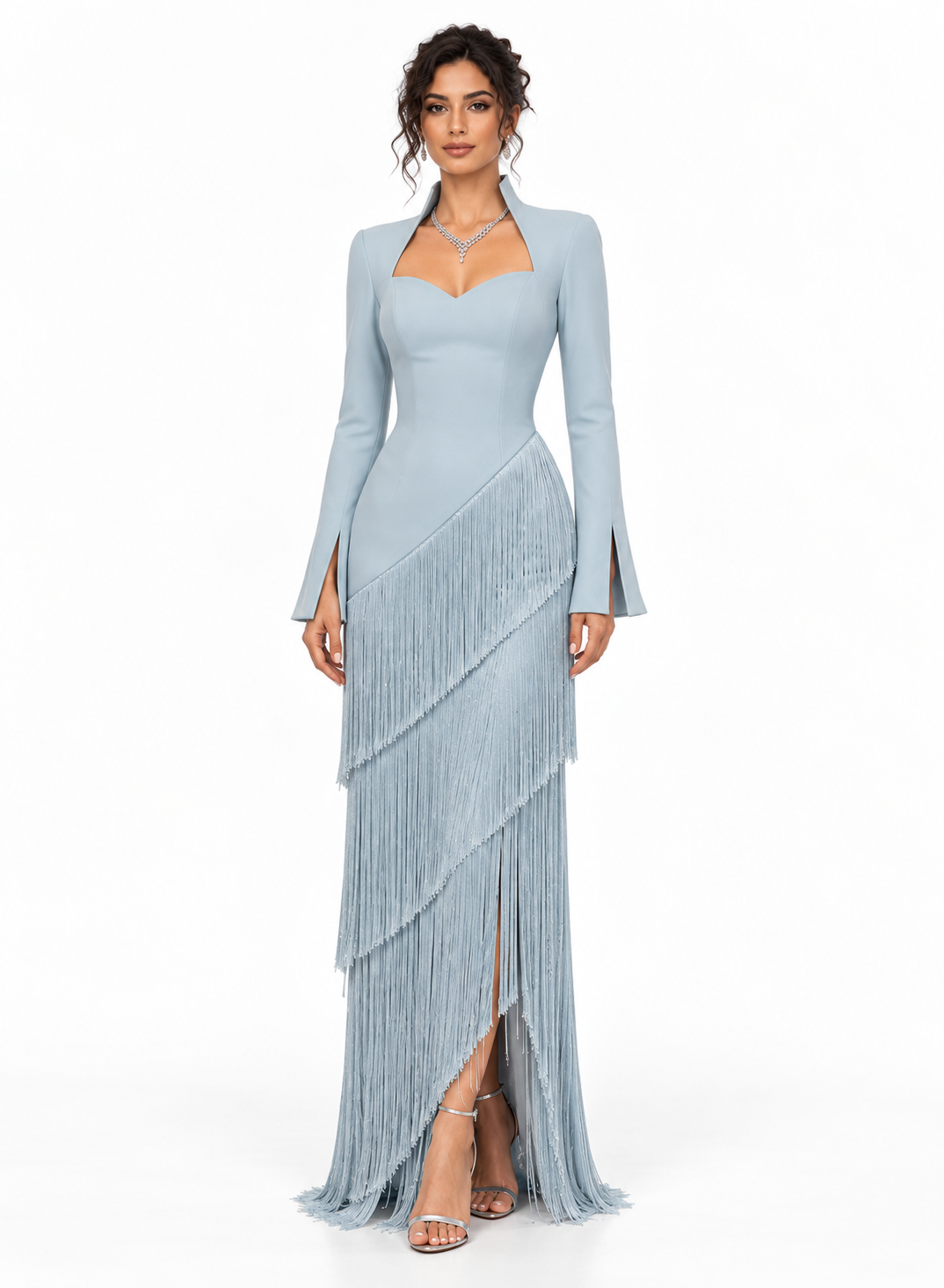 Fringe Layered Sweetheart Evening - Cascade