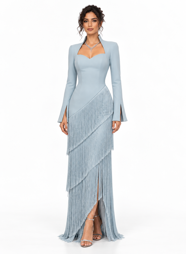 Fringe Layered Sweetheart Evening - Cascade