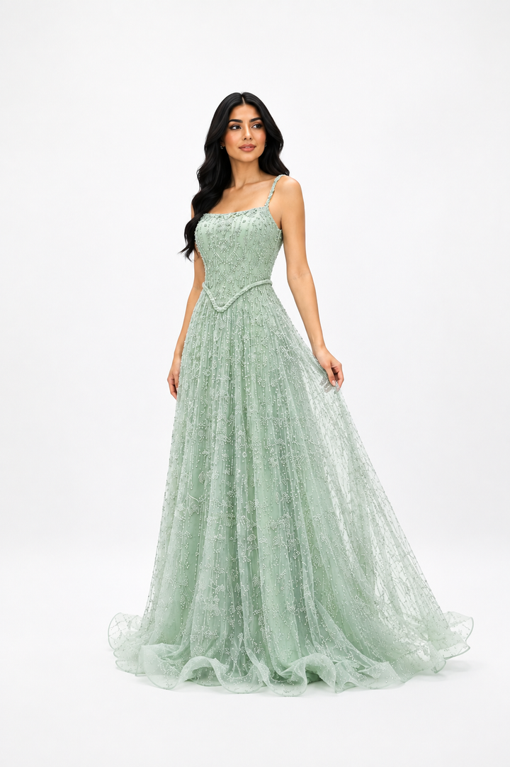 Glitter Corset A-Line Maxi Dress – RUBINA