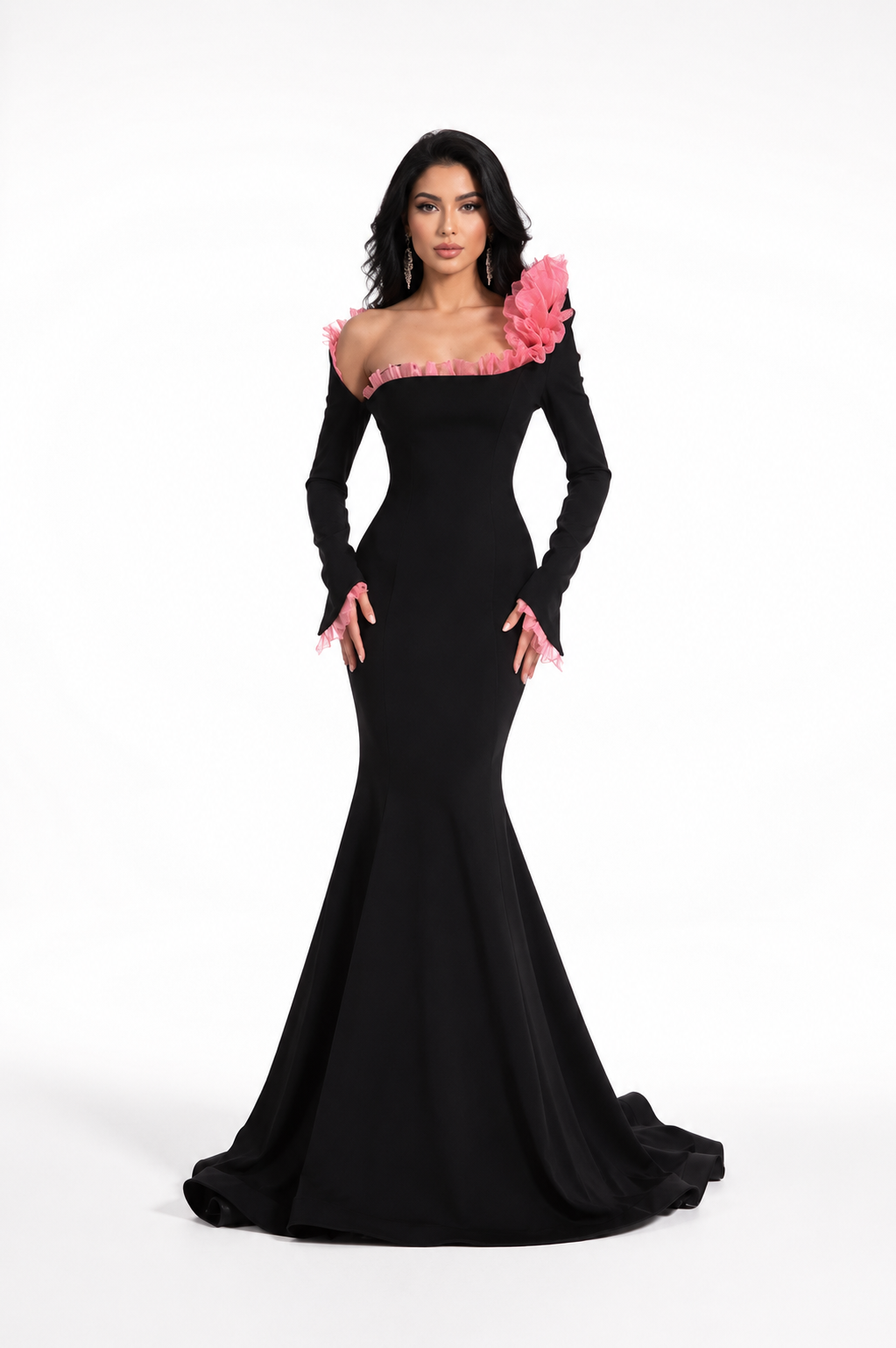 Black Floral Mermaid Maxi Dress – ROSABELLE