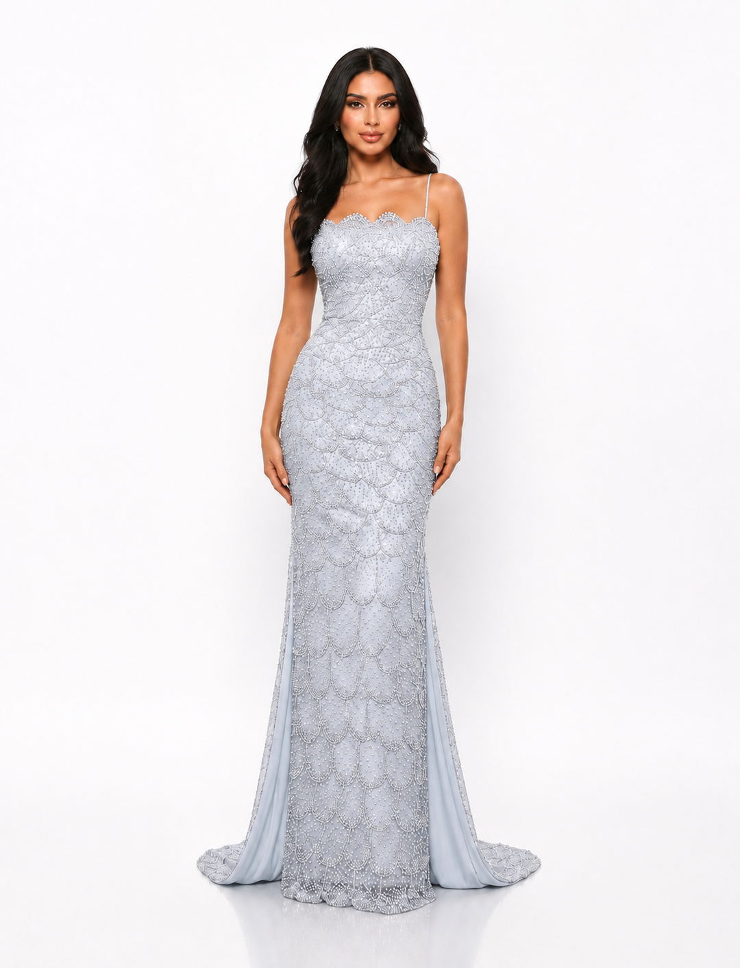 Crystal Beaded Mermaid Maxi Dress – SILVARA