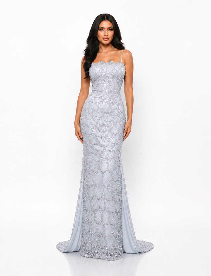 Crystal Beaded Mermaid Maxi Dress – SILVARA