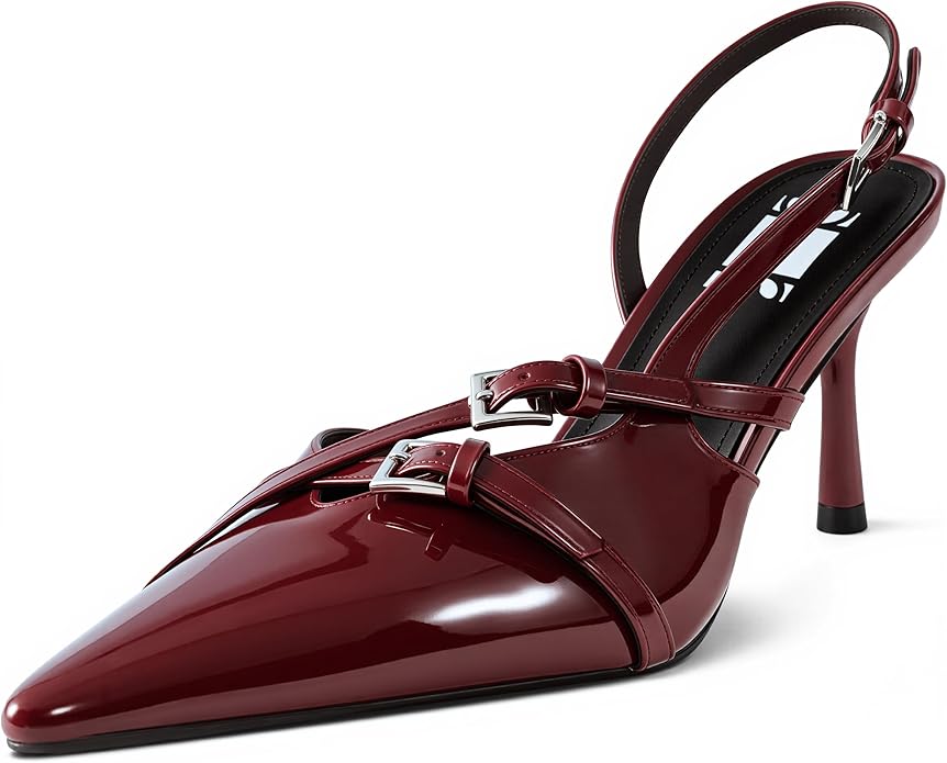 pointed slingback pumps with buckle strap - CIDRADU