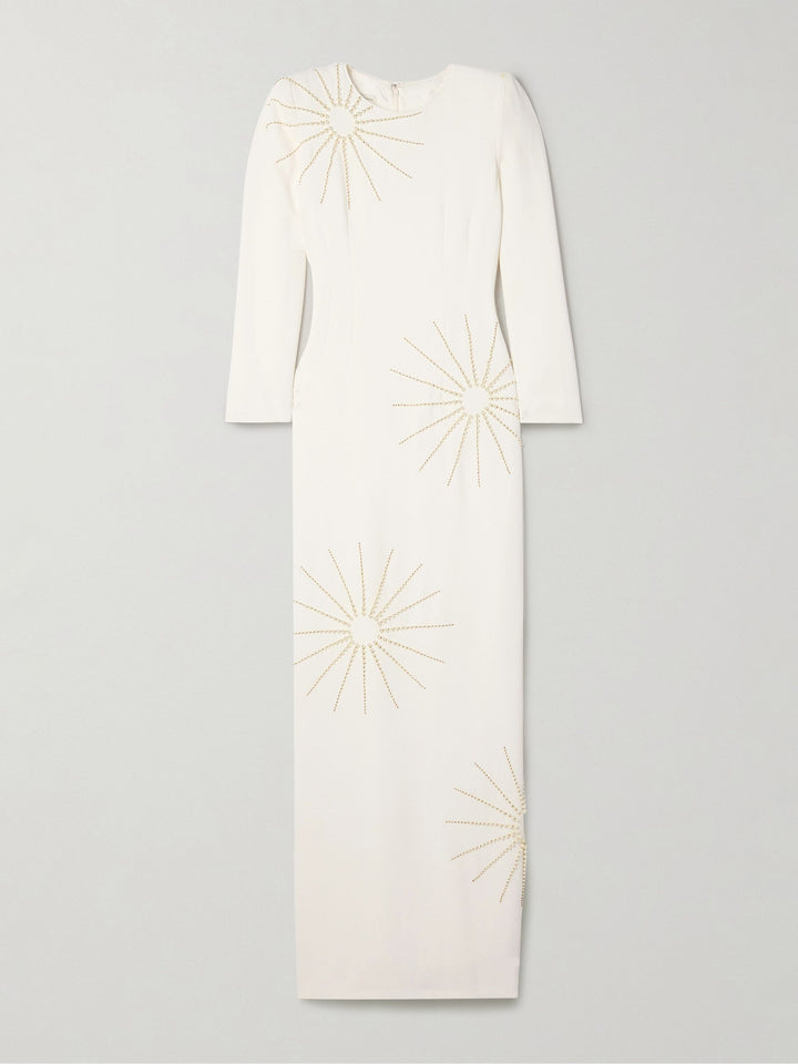 Embellished pearl motif gown – SOLENE