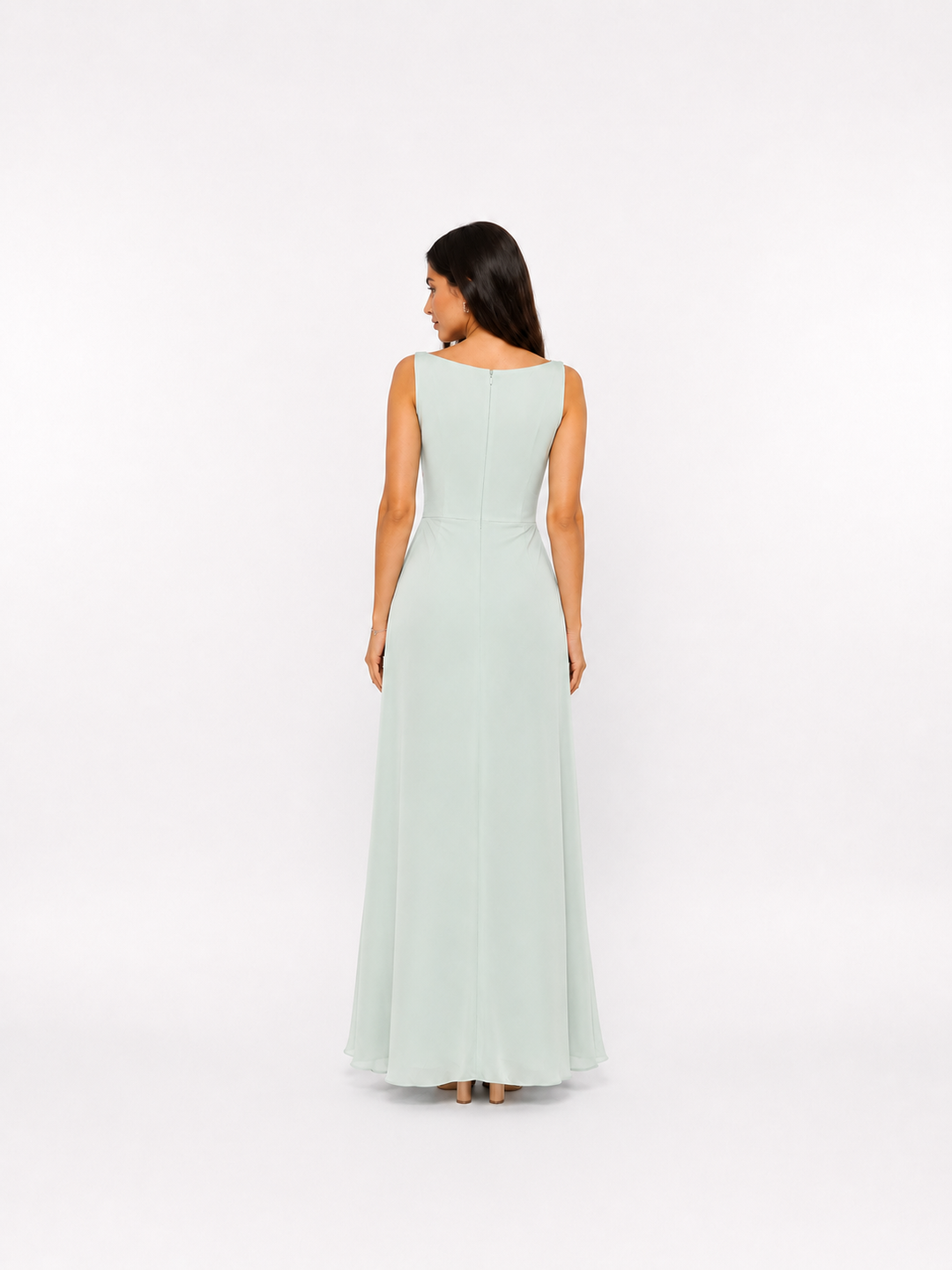 Floral Embellished Mint Evening Gown - SERÉLLE