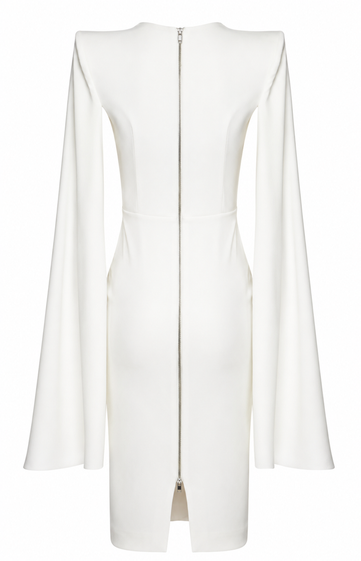 White Cape Midi Dress – Seraphine