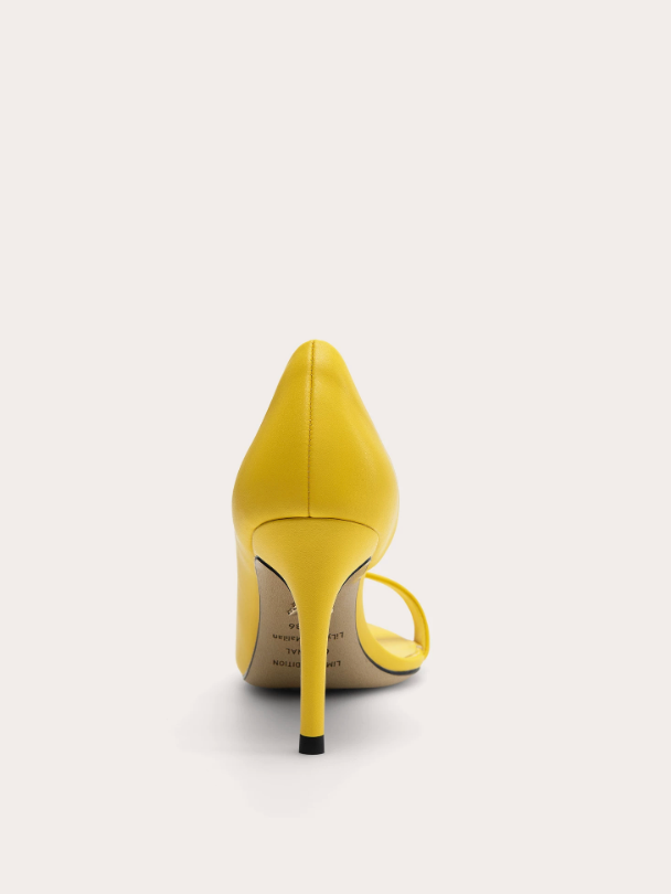 Yellow Pointed-Toe Slingback Heels – Soleil