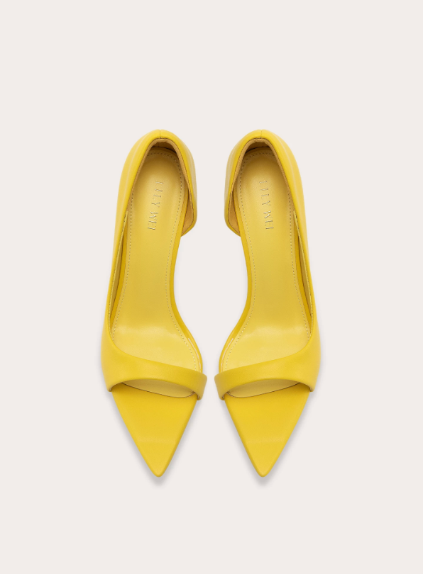 Yellow Pointed-Toe Slingback Heels – Soleil