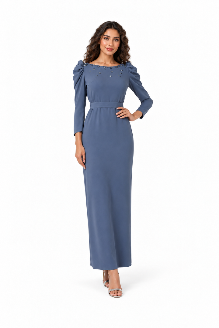 Jewel Neck Puff Sleeve - Grace