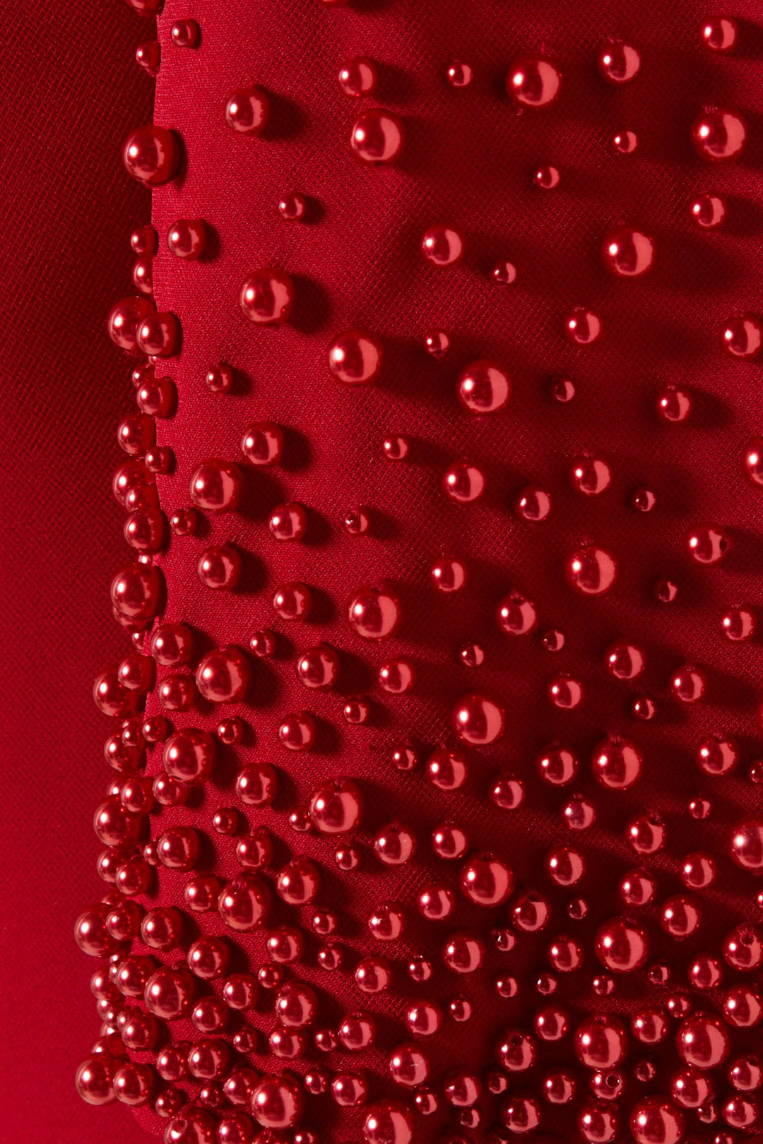 Beaded sleeve column gown with high neckline – SCARLETTA