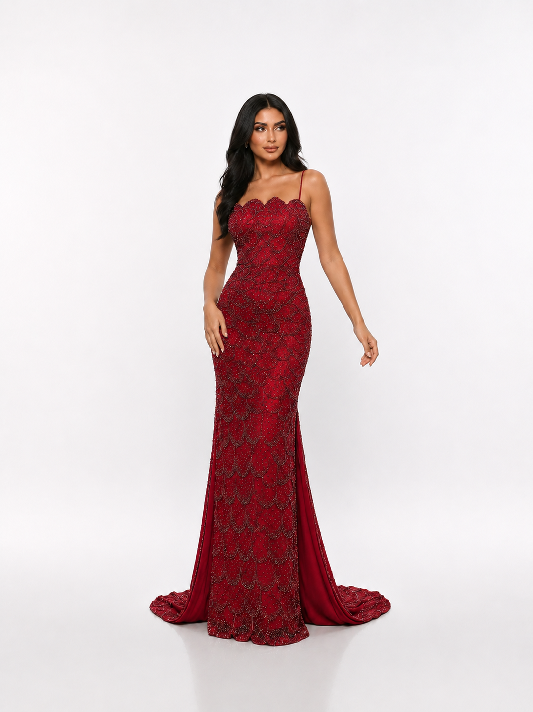Crystal Beaded Mermaid Maxi Dress – SILVARA