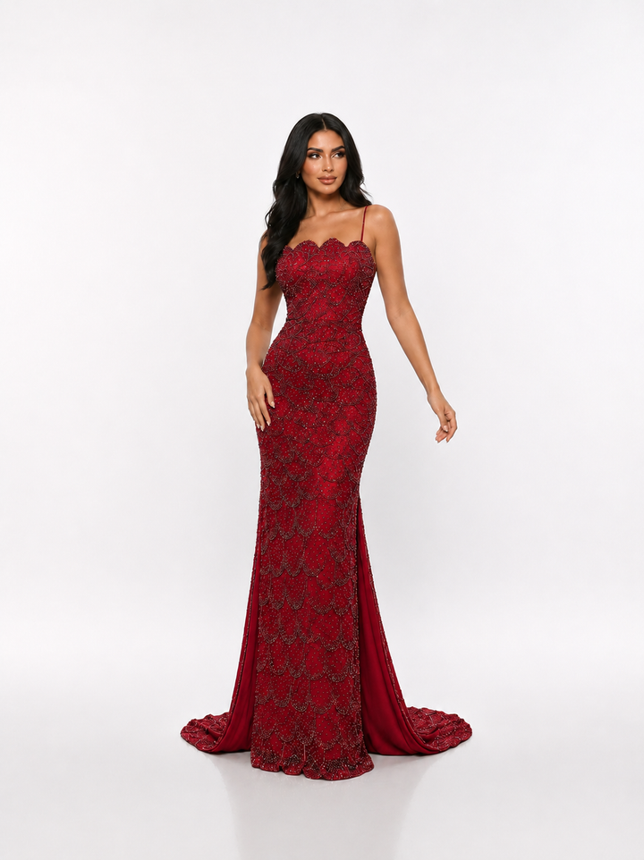 Crystal Beaded Mermaid Maxi Dress – SILVARA