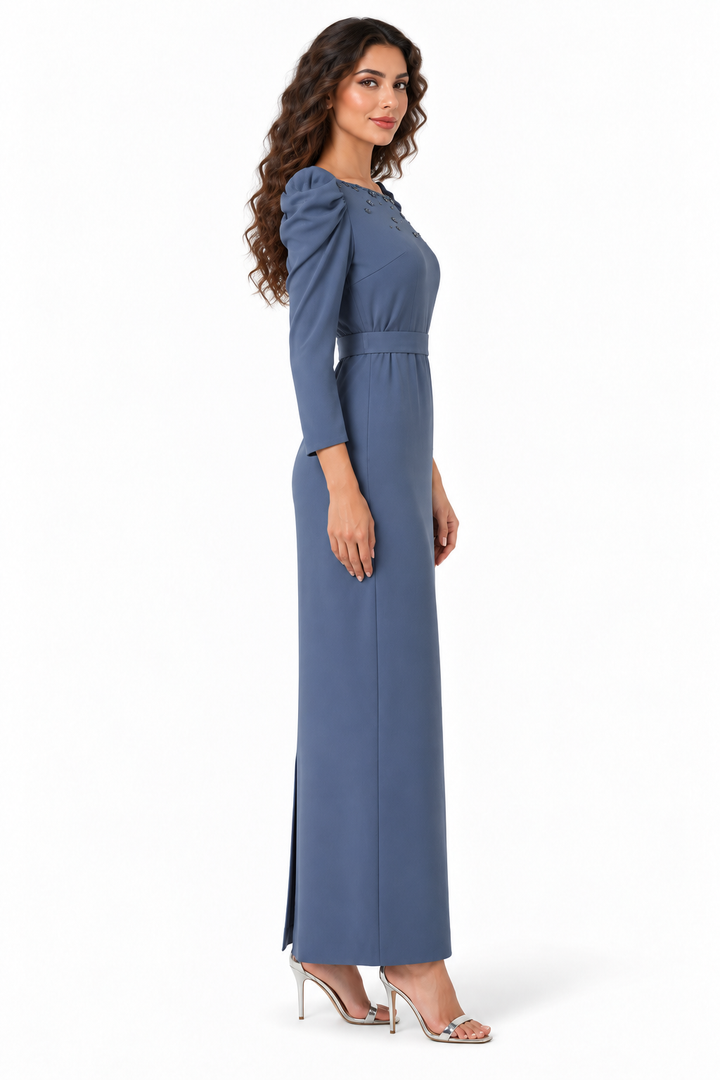 Jewel Neck Puff Sleeve - Grace