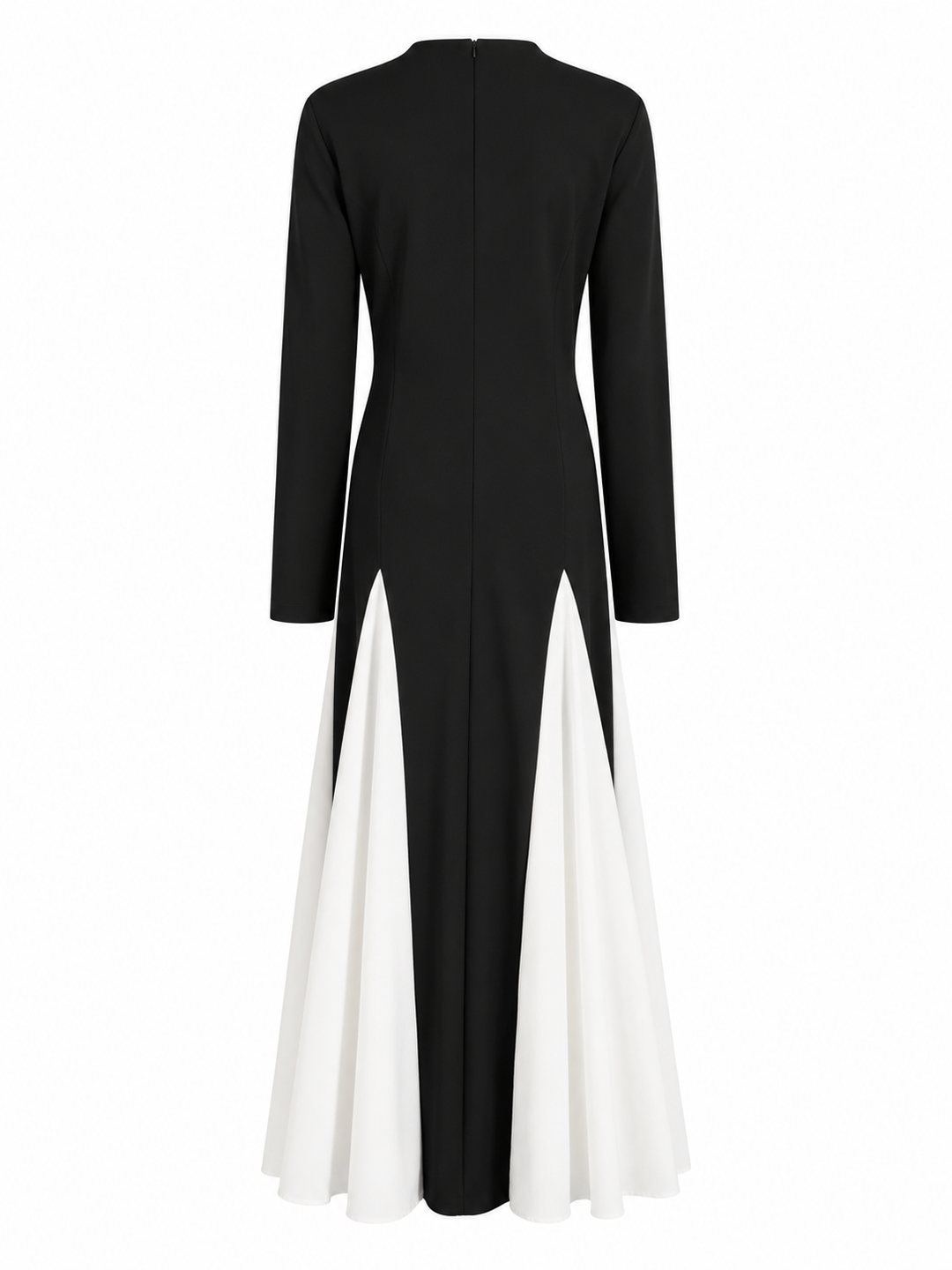 Contrast Panel Long Sleeve Maxi Dress - ROTHAN