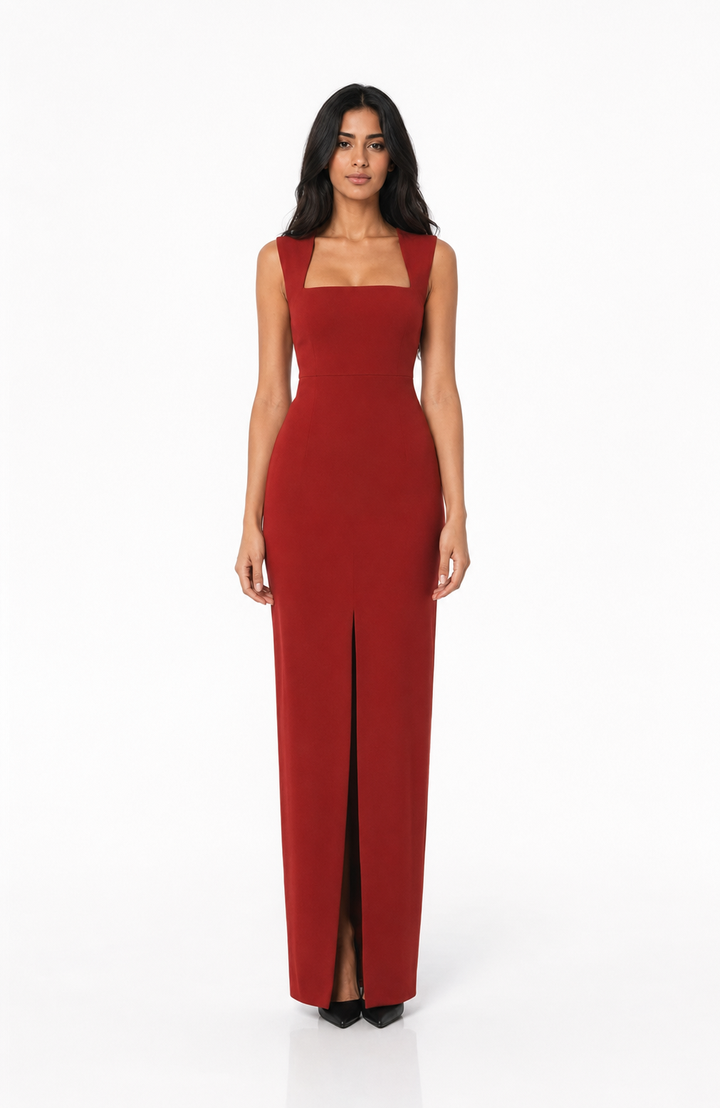 Square Neck Slit Maxi Dress – CARMELLA