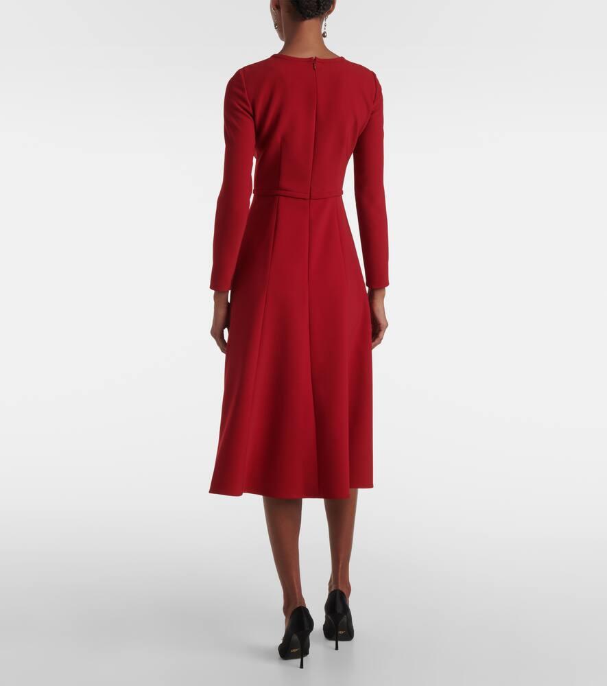 long-sleeve midi dress with bow accents – VERENA