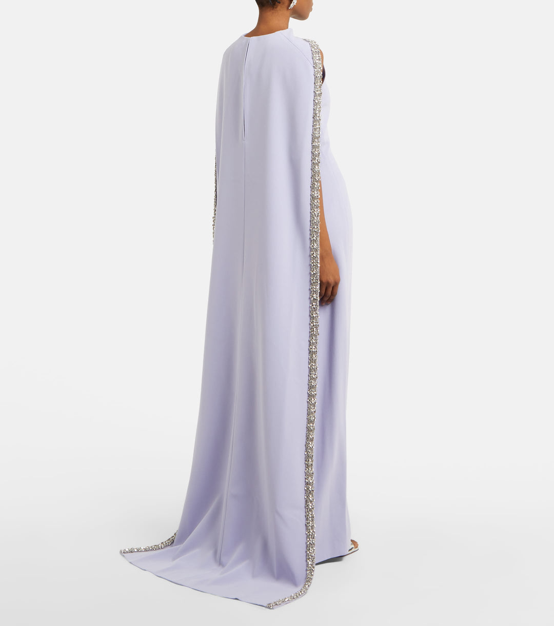 embellished cape-sleeve column gown – LAVINIA