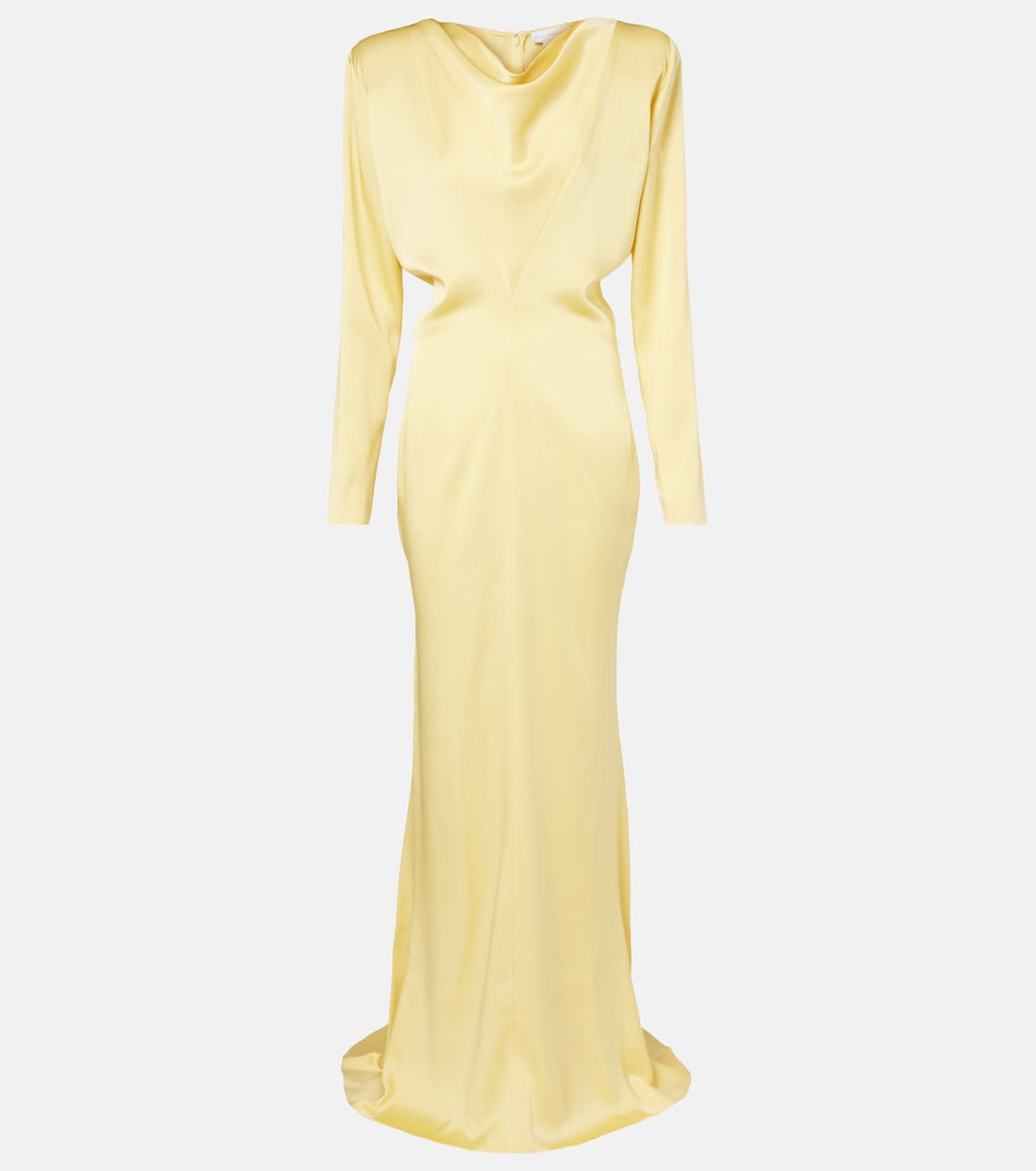 draped satin long-sleeve gown – SOLIENE